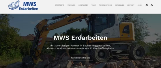Referenz Web-Design: MWS Erdarbeiten Webseite