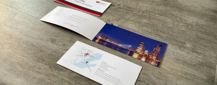 Referenz Print-Design: Einladungskarte zur DHBW Reception „Rotterdam 2023“